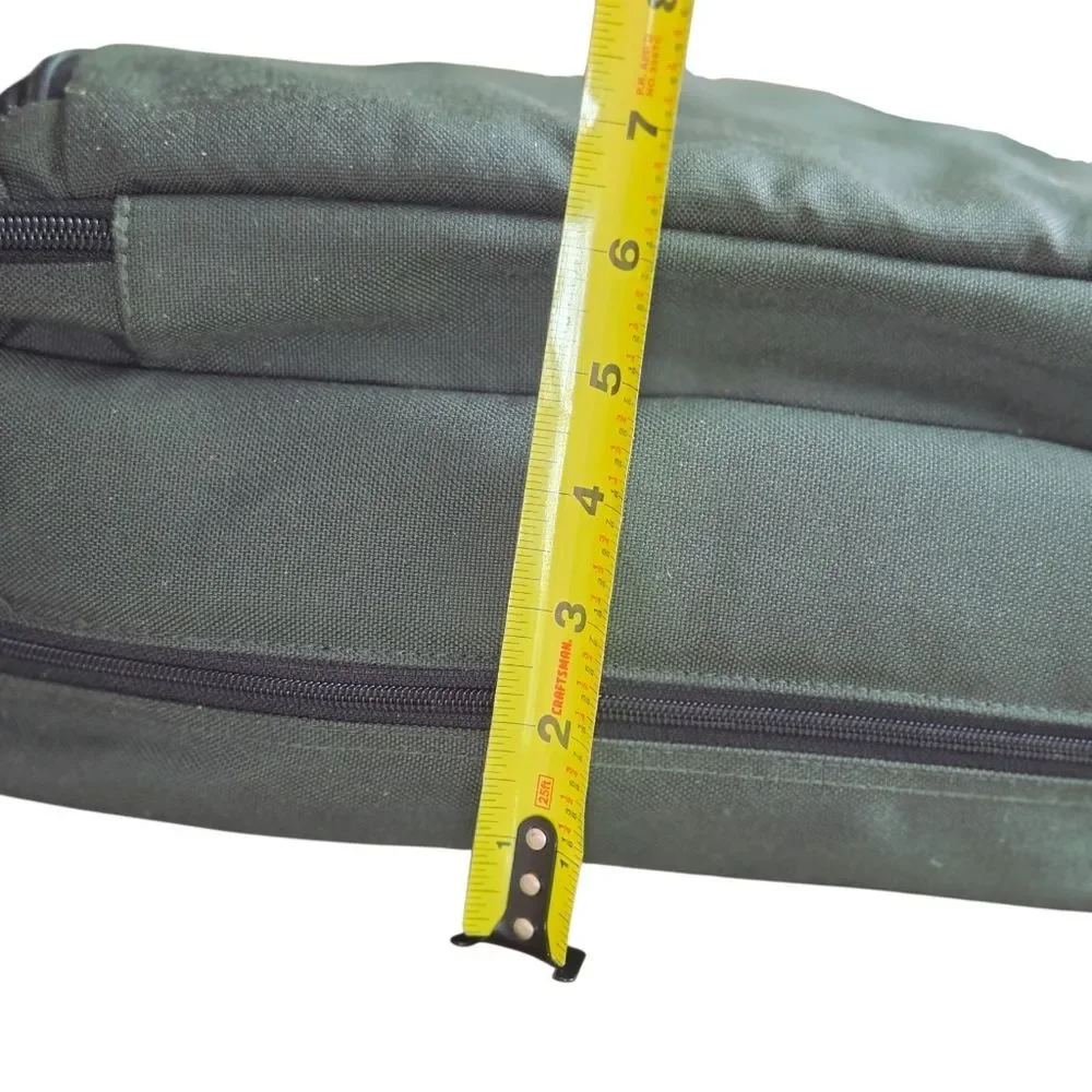 Vtg Eddie Bauer Crossbody Laptop Messenger Bag Forest Green Nylon Heavy Duty